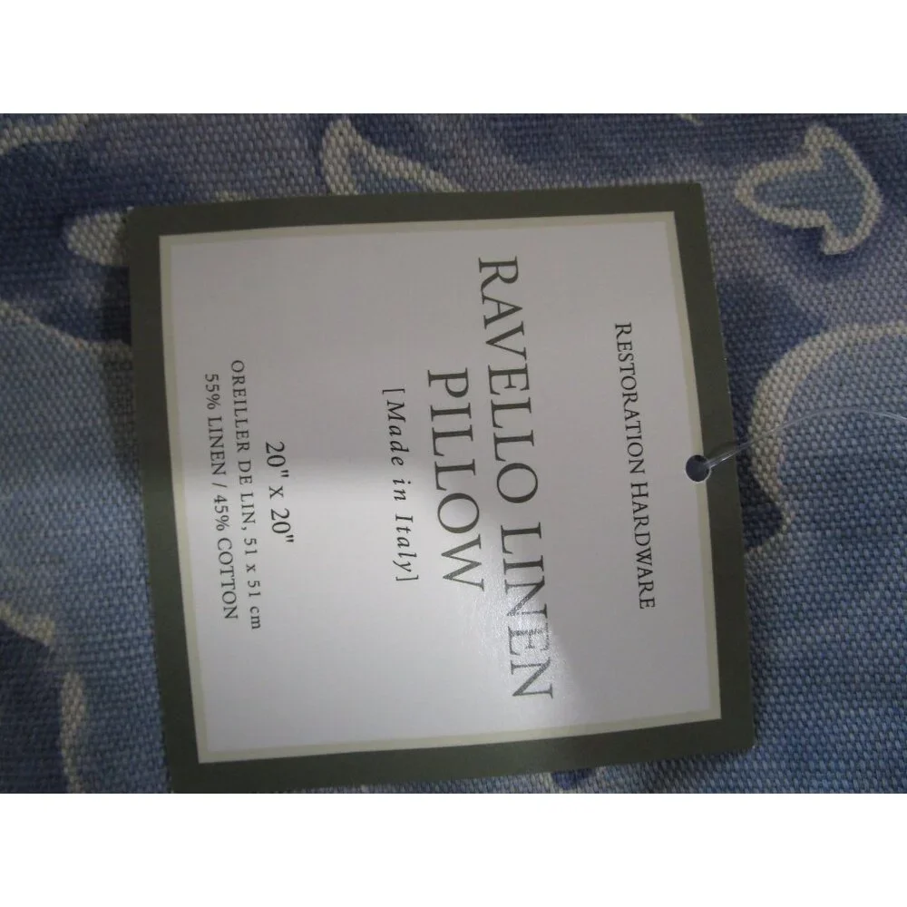 Restoration Hardware Ravello Linen Pillow Cover Sham Italy New Old Stock Retired